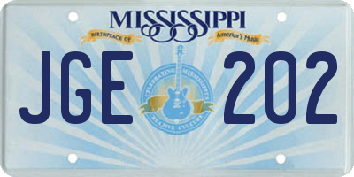 MS license plate JGE202