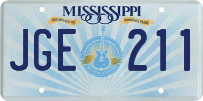MS license plate JGE211