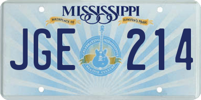 MS license plate JGE214