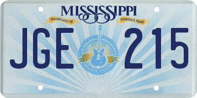 MS license plate JGE215
