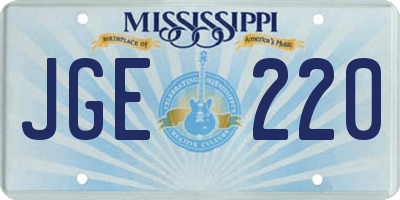 MS license plate JGE220