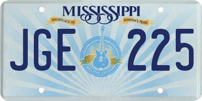 MS license plate JGE225