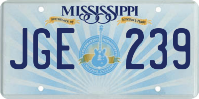 MS license plate JGE239