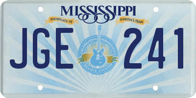 MS license plate JGE241