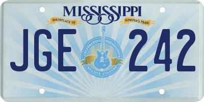 MS license plate JGE242
