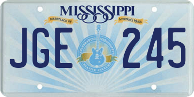 MS license plate JGE245