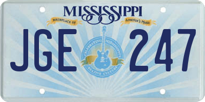 MS license plate JGE247