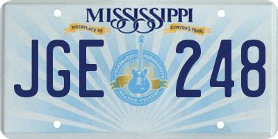 MS license plate JGE248