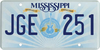 MS license plate JGE251
