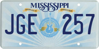 MS license plate JGE257