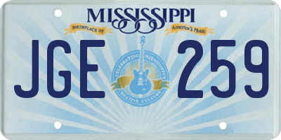 MS license plate JGE259