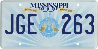 MS license plate JGE263