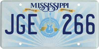MS license plate JGE266