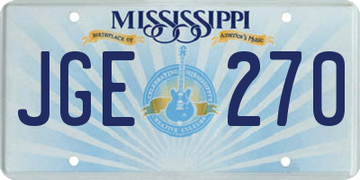 MS license plate JGE270