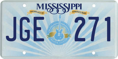 MS license plate JGE271
