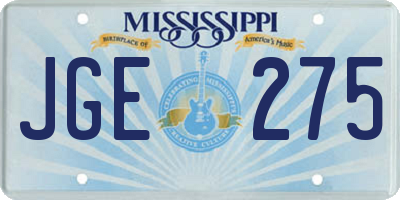 MS license plate JGE275