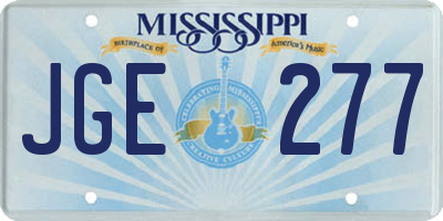 MS license plate JGE277