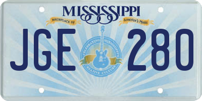 MS license plate JGE280