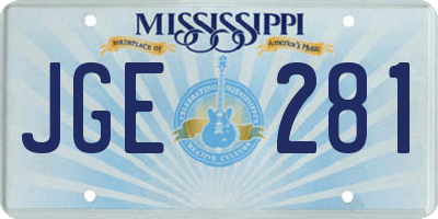 MS license plate JGE281