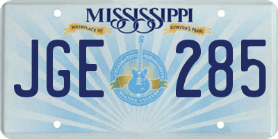 MS license plate JGE285