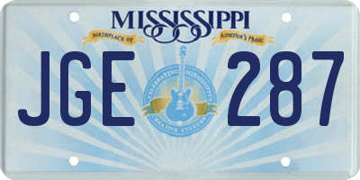 MS license plate JGE287