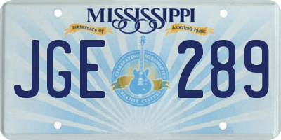 MS license plate JGE289