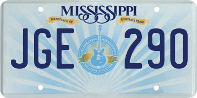 MS license plate JGE290