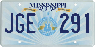 MS license plate JGE291