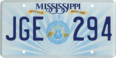 MS license plate JGE294
