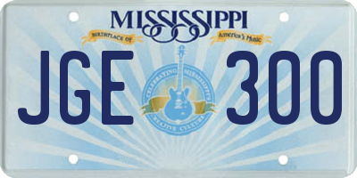 MS license plate JGE300
