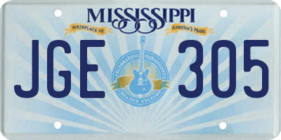 MS license plate JGE305
