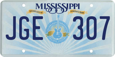 MS license plate JGE307
