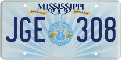 MS license plate JGE308