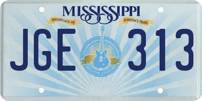 MS license plate JGE313