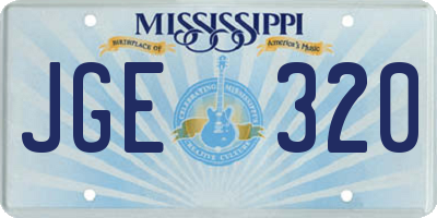 MS license plate JGE320