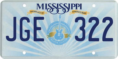 MS license plate JGE322