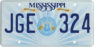 MS license plate JGE324