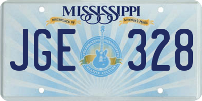 MS license plate JGE328