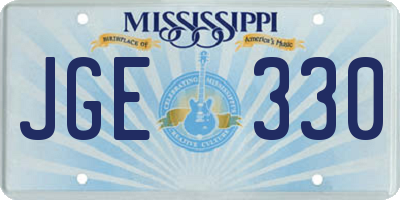 MS license plate JGE330