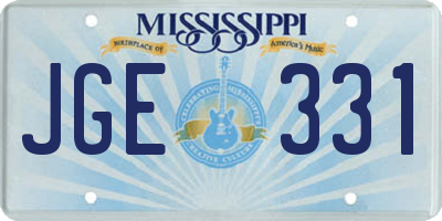 MS license plate JGE331