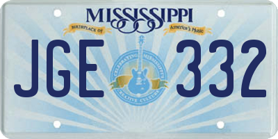MS license plate JGE332