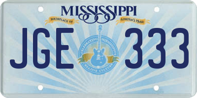 MS license plate JGE333