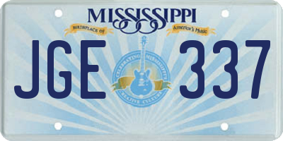 MS license plate JGE337