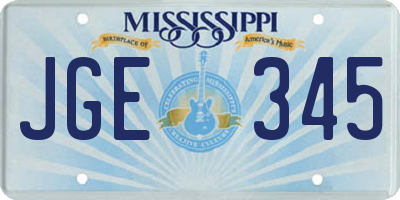 MS license plate JGE345