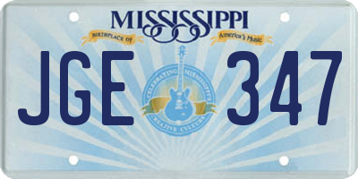 MS license plate JGE347