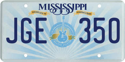 MS license plate JGE350