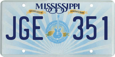 MS license plate JGE351