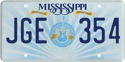 MS license plate JGE354