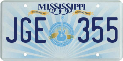 MS license plate JGE355
