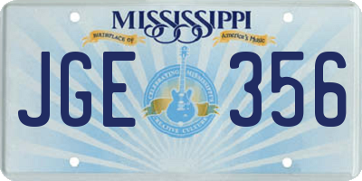 MS license plate JGE356